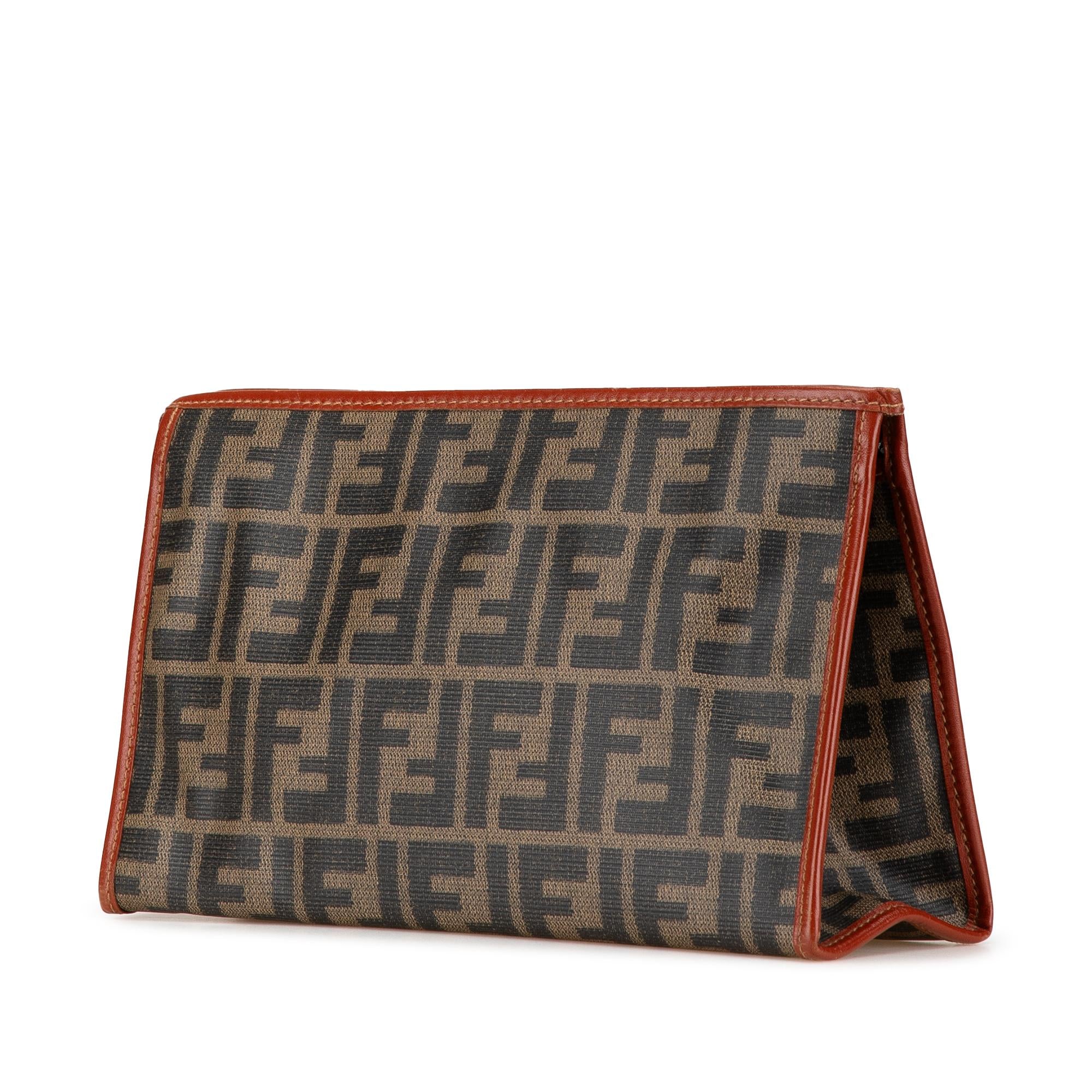 Fendi Zucca Coated Canvas Clutch