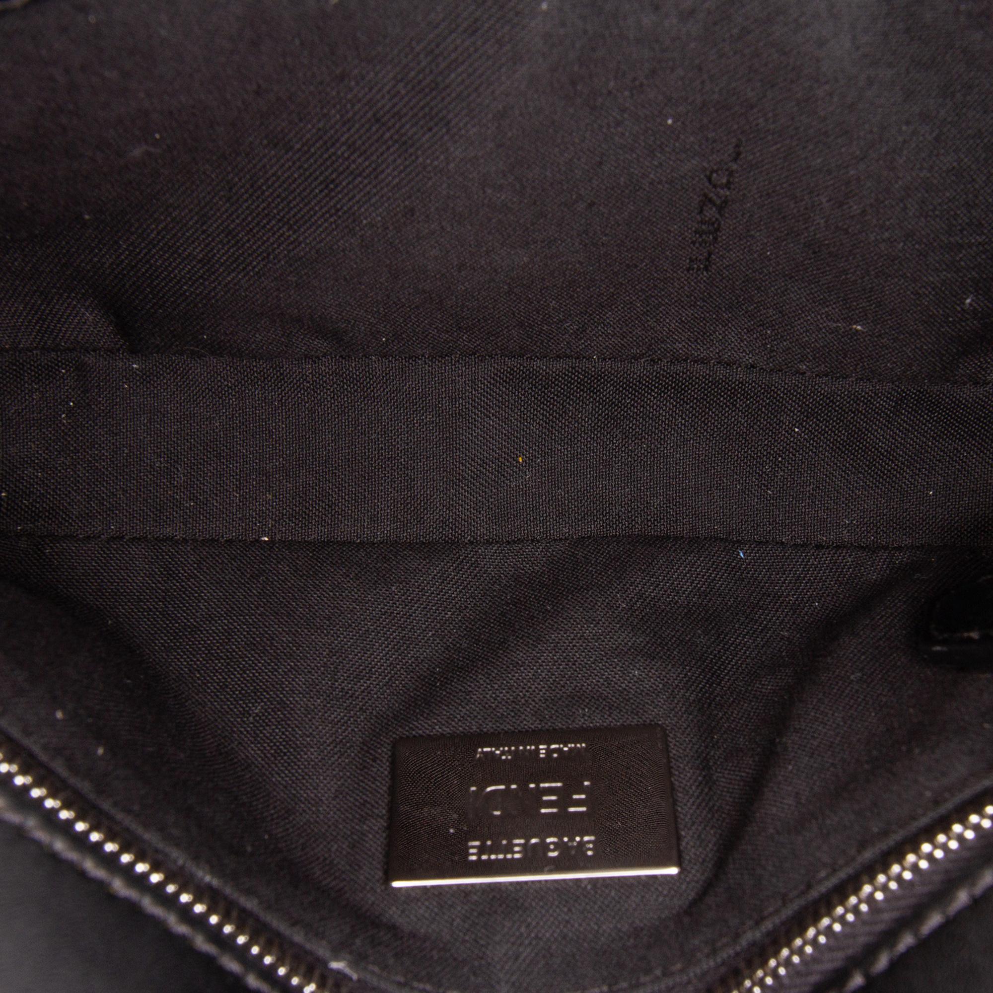 Fendi Zucca Coated Canvas FF 1974 Diagonal Convertible Baguette Satchel