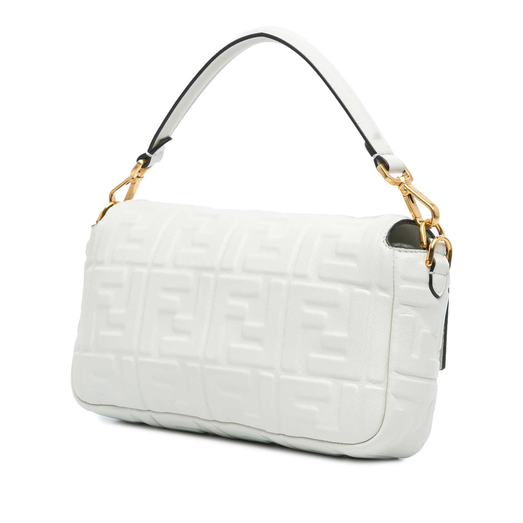 Fendi Zucca Embossed Baguette Satchel