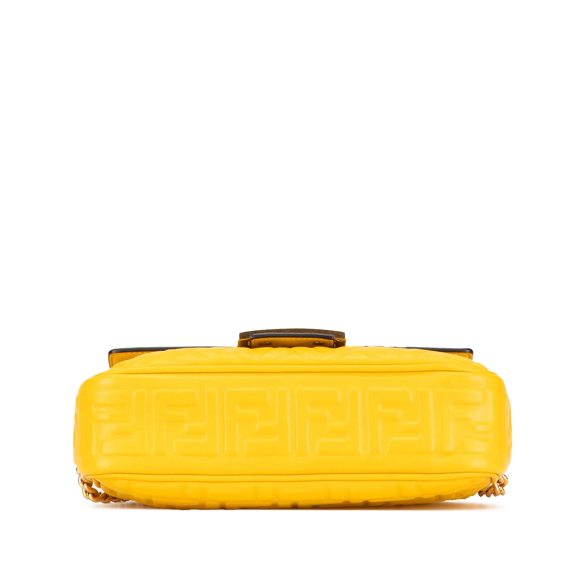 Fendi Zucca Embossed Chain Midi Baguette