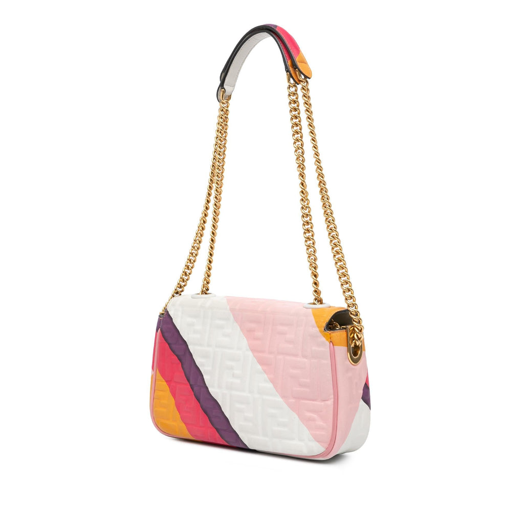 Fendi Zucca Embossed Chain Midi Baguette