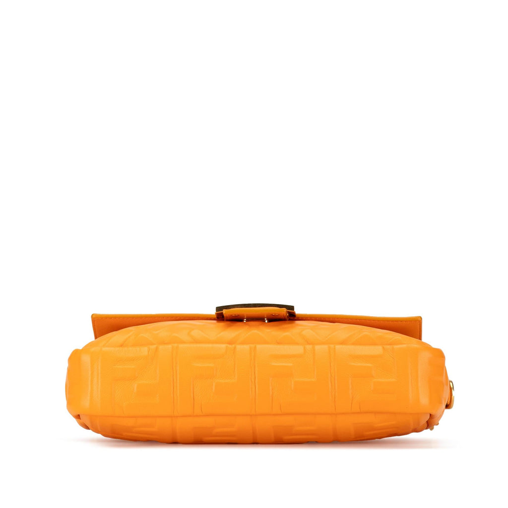 Fendi Zucca Embossed Leather Baguette Satchel (SHG-yIkxmI)