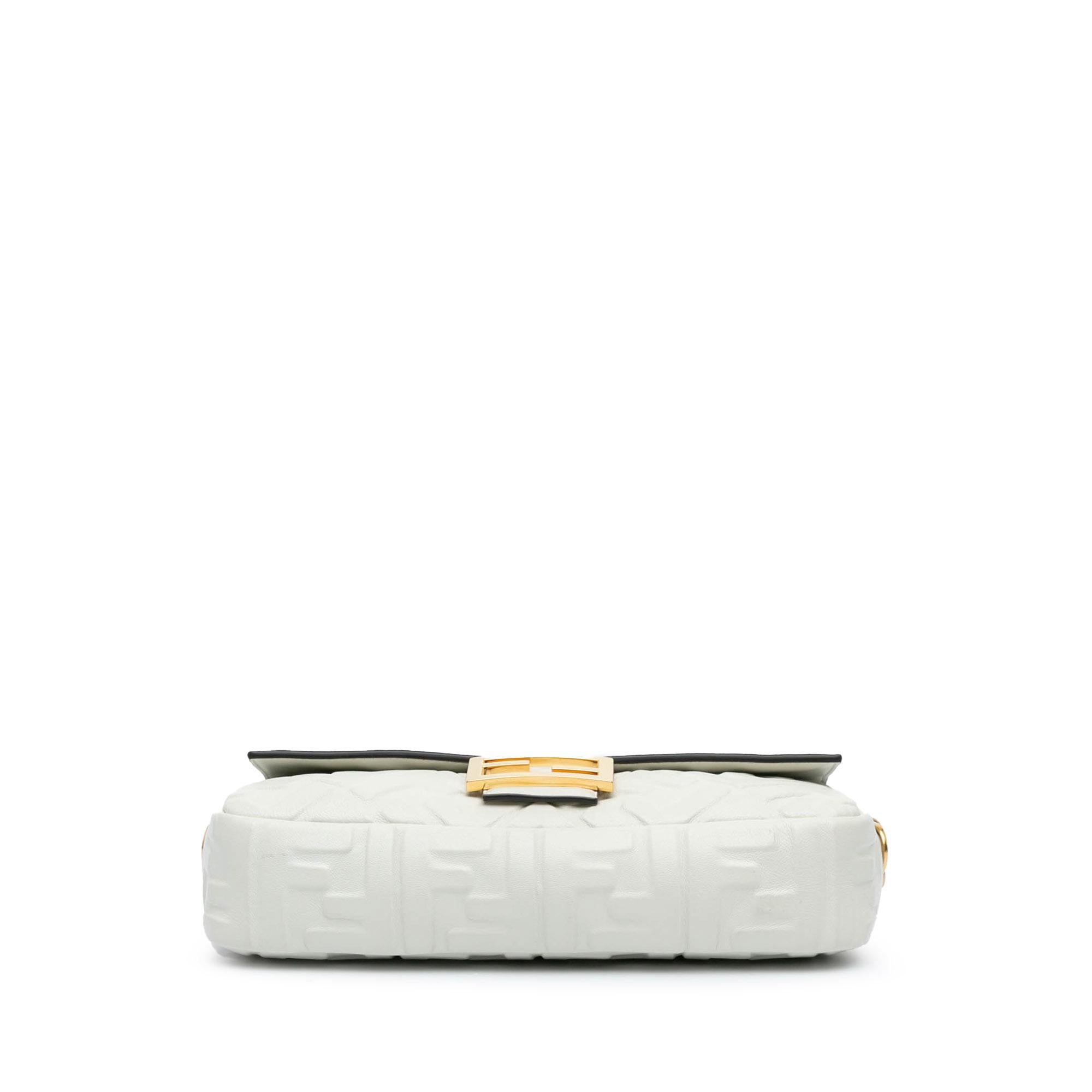 Fendi Zucca Embossed Leather Baguette Satchel