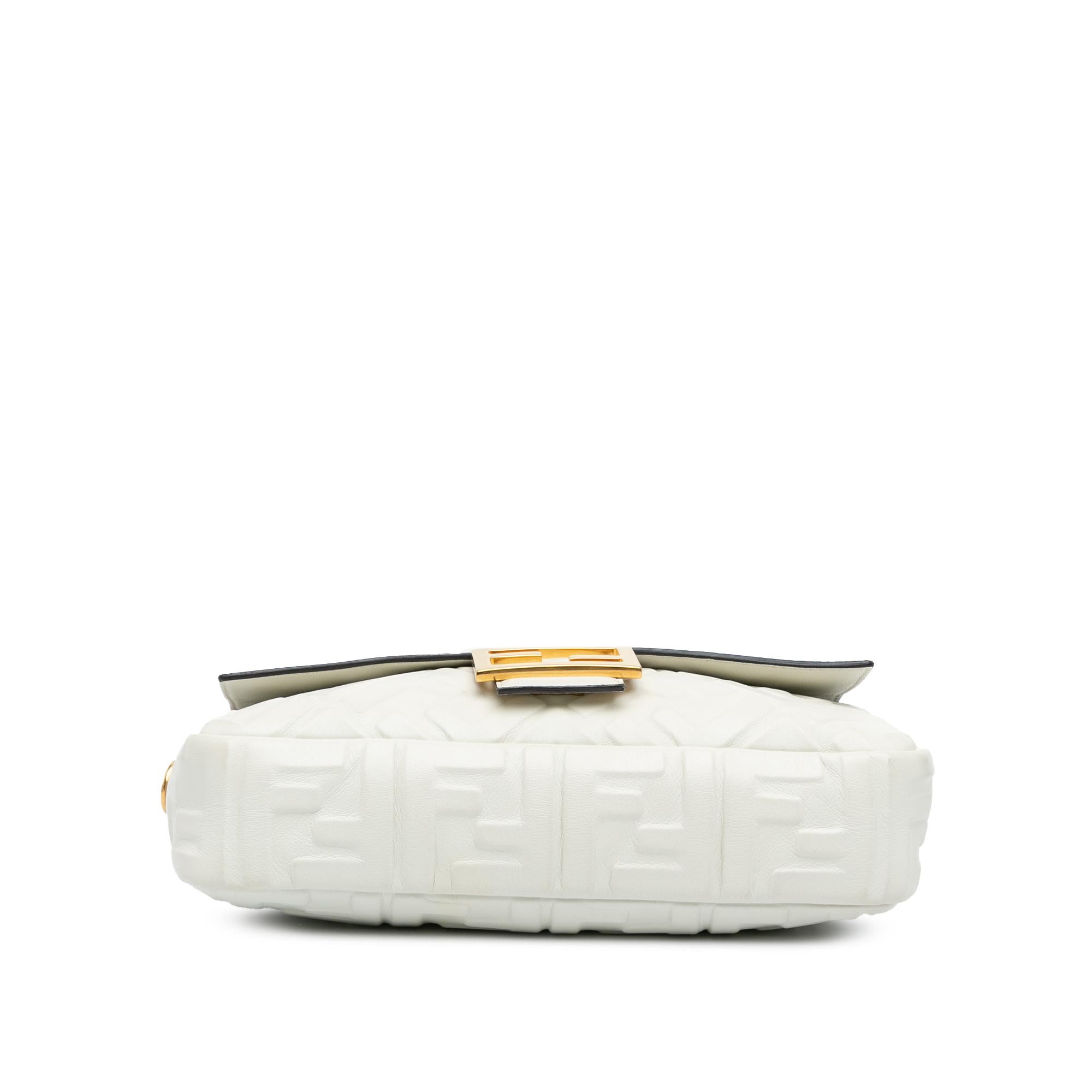 Fendi Zucca Embossed Leather Baguette Satchel