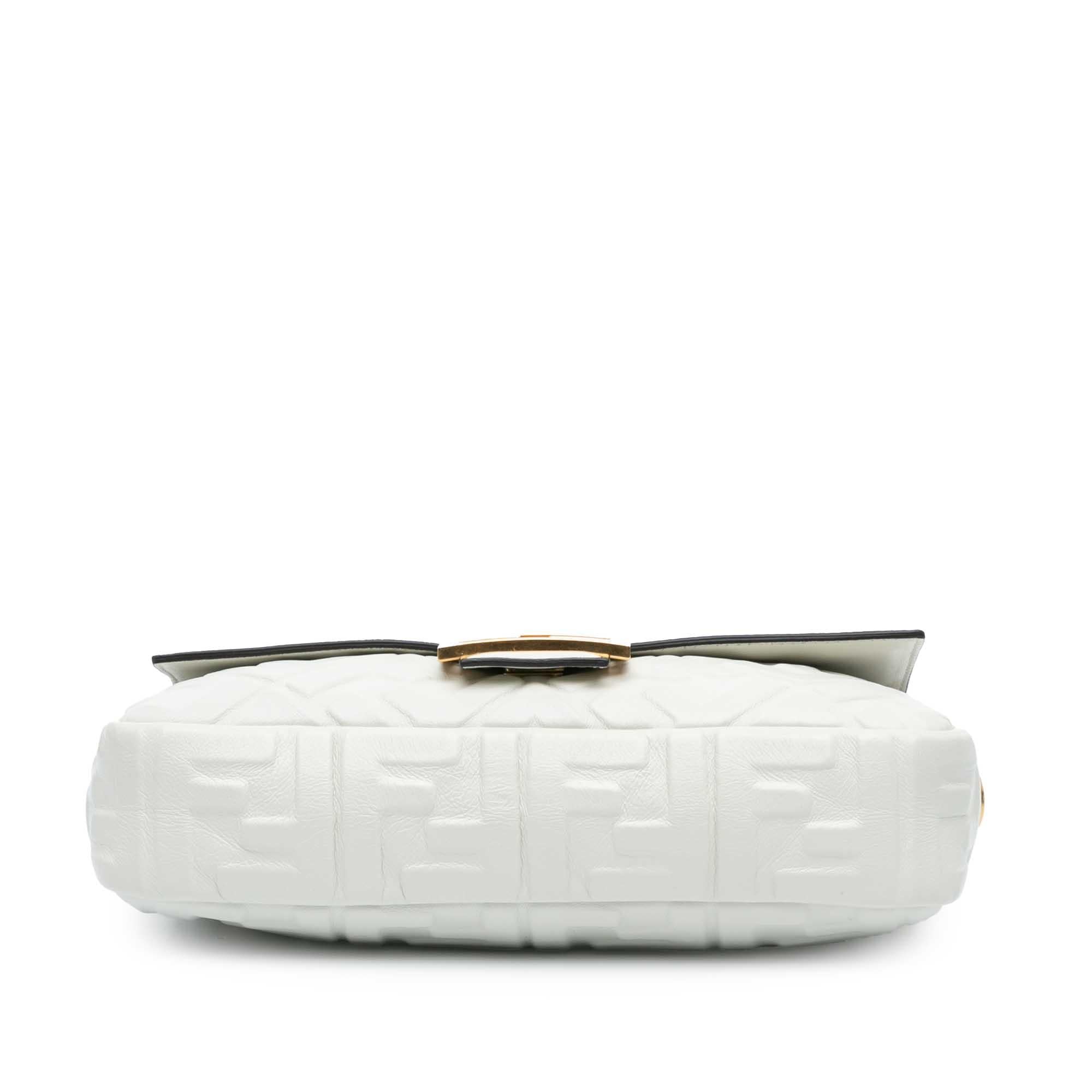 Fendi Zucca Embossed Leather Baguette Satchel