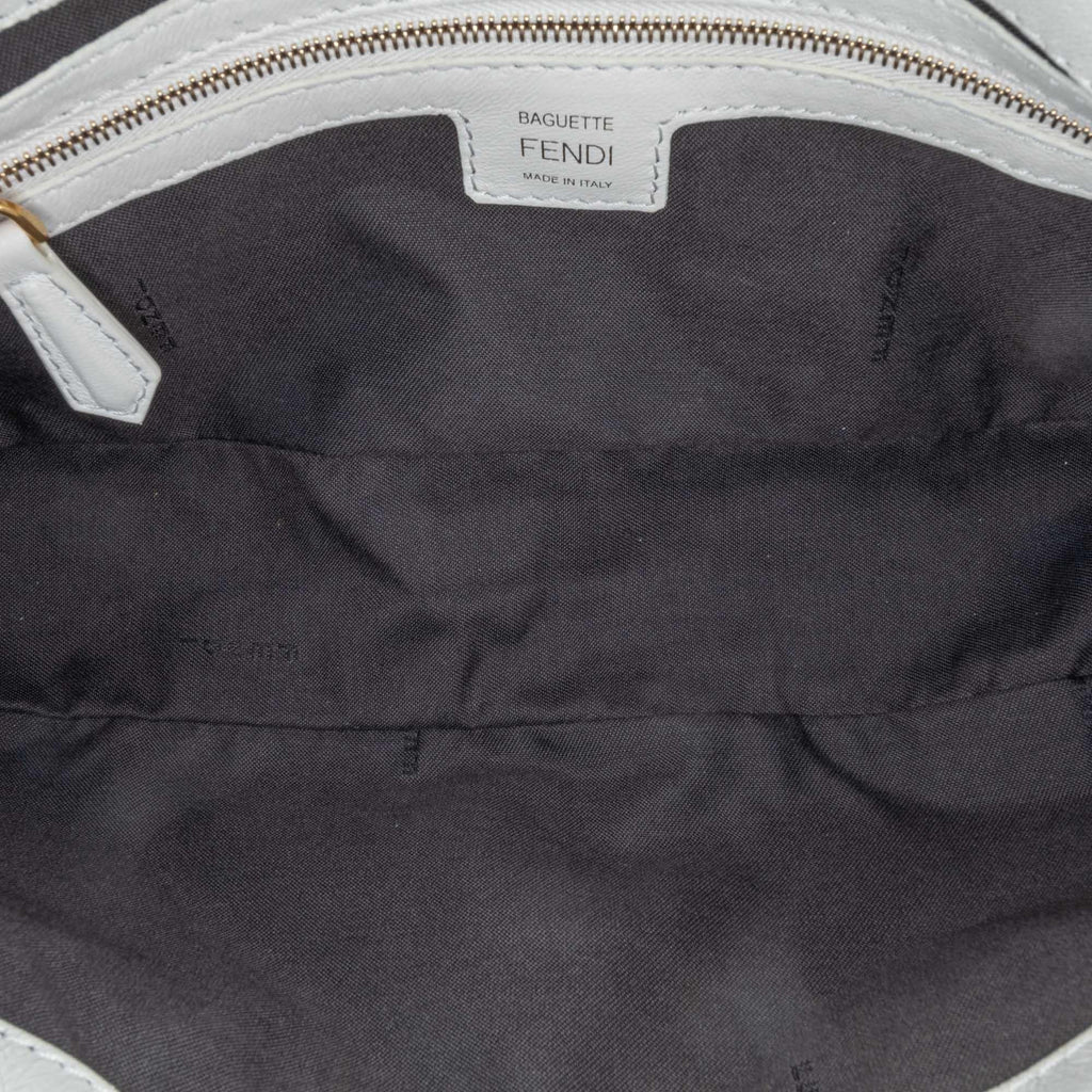 Fendi Zucca Embossed Leather Baguette Satchel