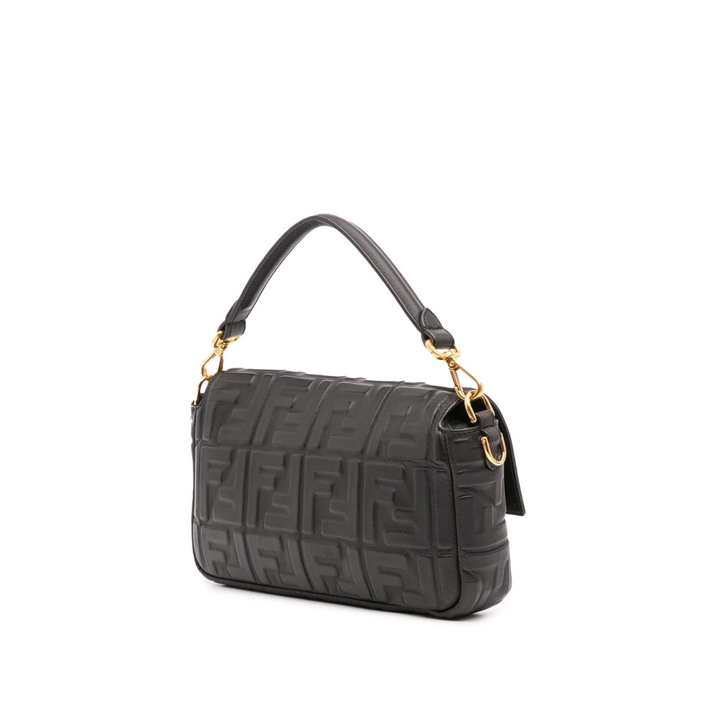 Fendi Zucca Embossed Leather Baguette Satchel