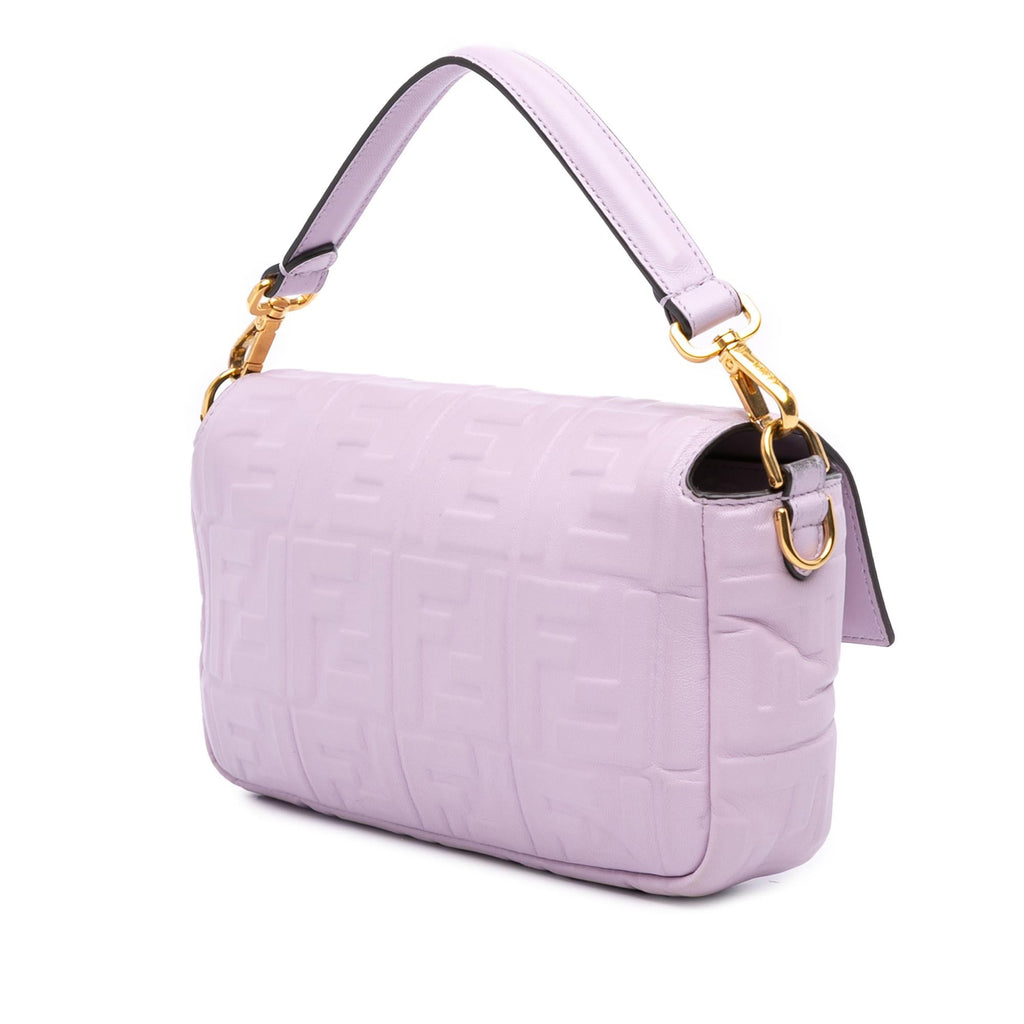 Fendi Zucca Embossed Leather Baguette Satchel