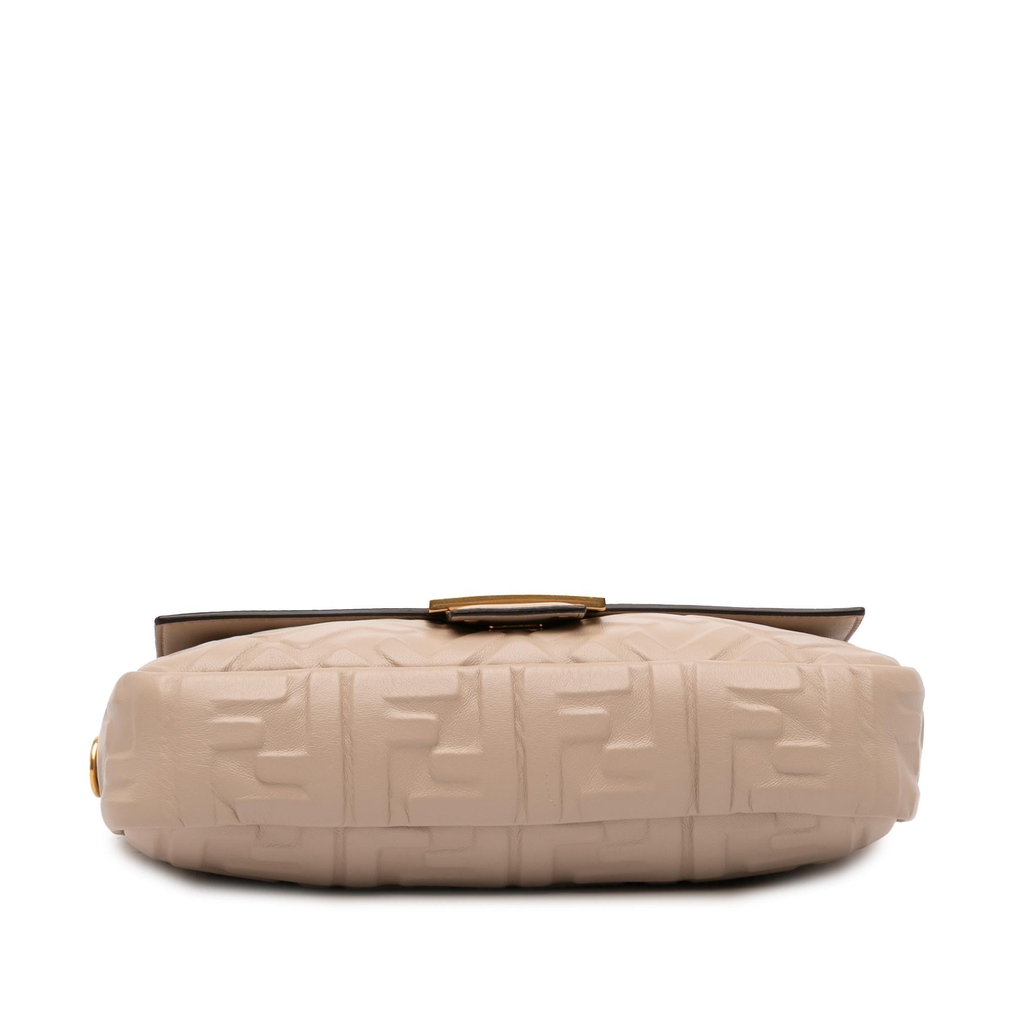 Fendi Zucca Embossed Leather Baguette Satchel