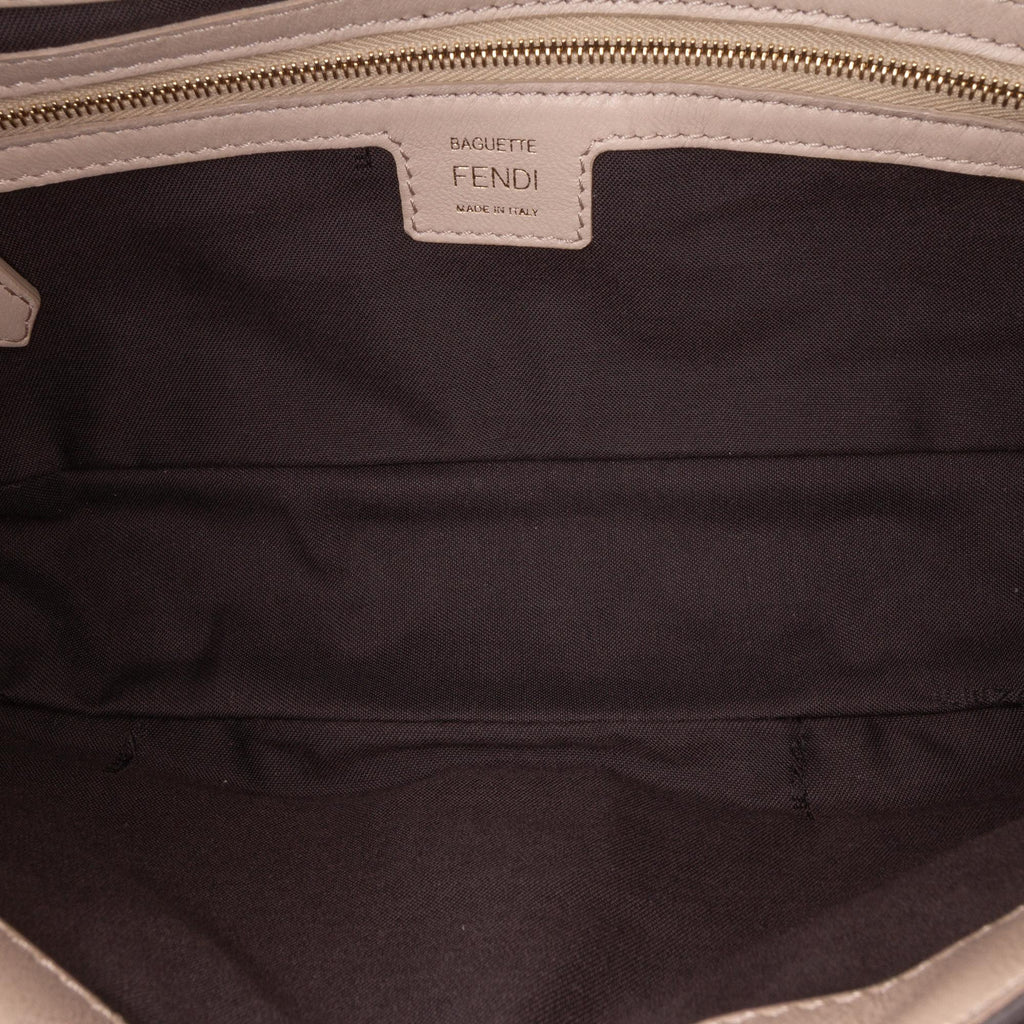 Fendi Zucca Embossed Leather Baguette Satchel