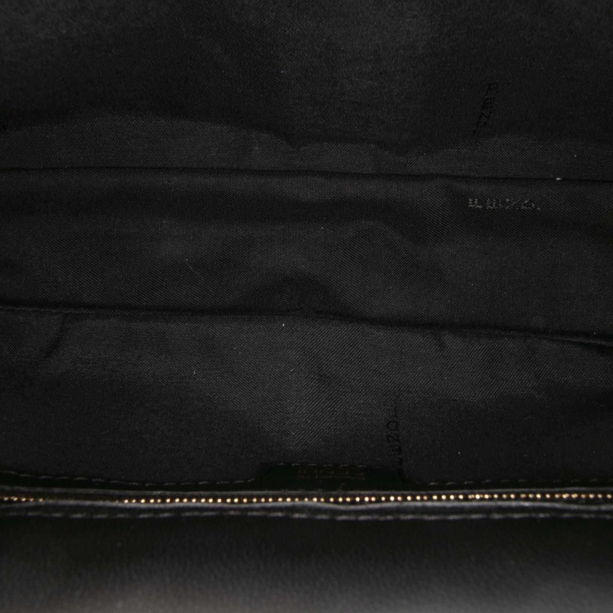 Fendi Zucca Embossed Leather Baguette Satchel