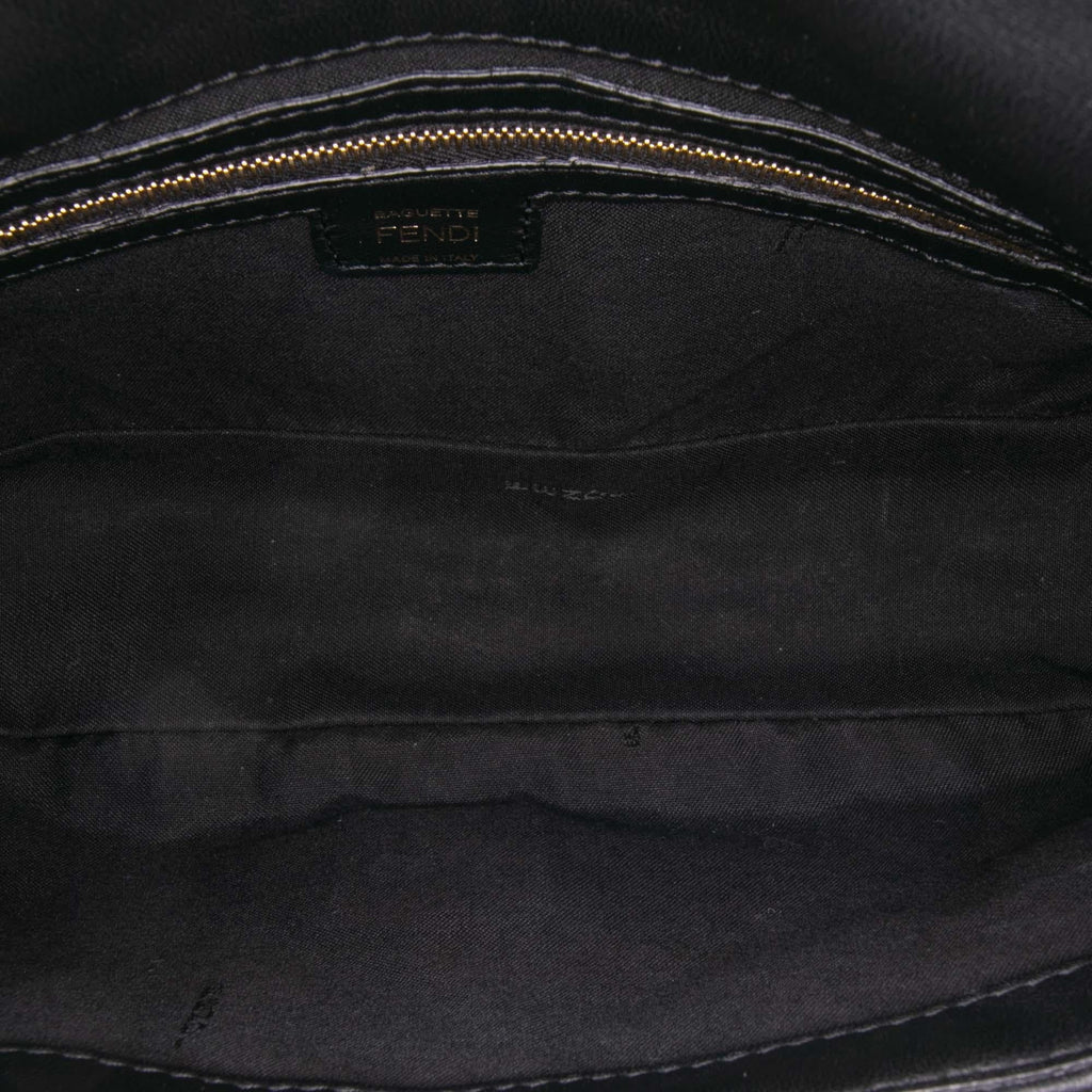 Fendi Zucca Embossed Leather Baguette Satchel