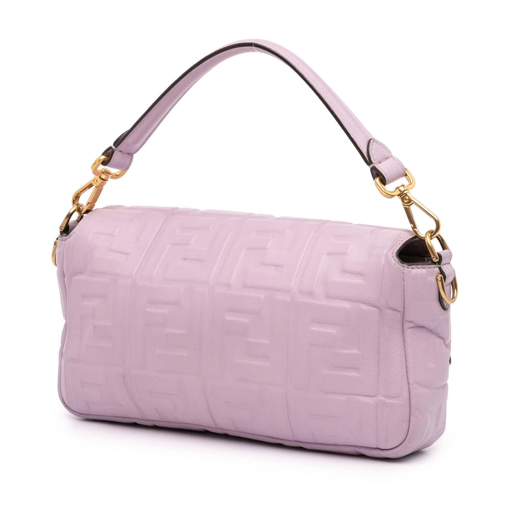 Fendi Zucca Embossed Leather Baguette Satchel