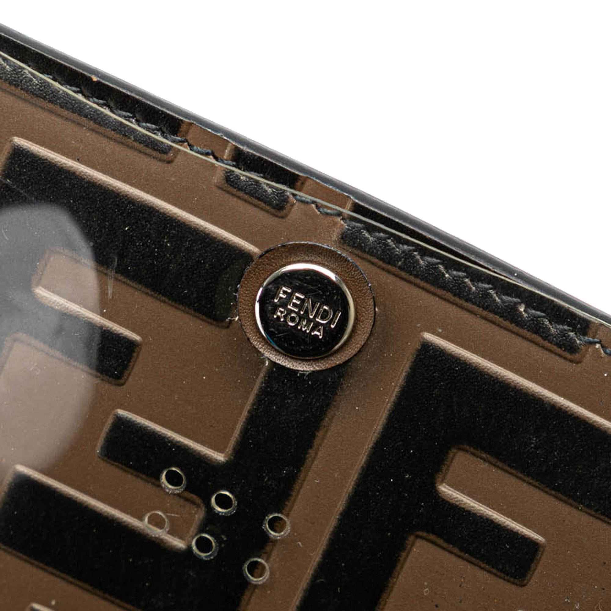 Fendi Zucca Embossed Leather Phone Holder Satchel