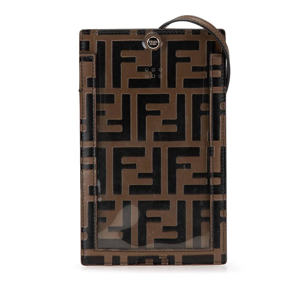 Fendi Zucca Embossed Leather Phone Holder Satchel