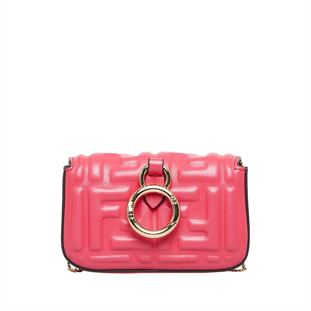 Fendi Zucca Embossed Nano Baguette Charm (SHG-UkSPt4)