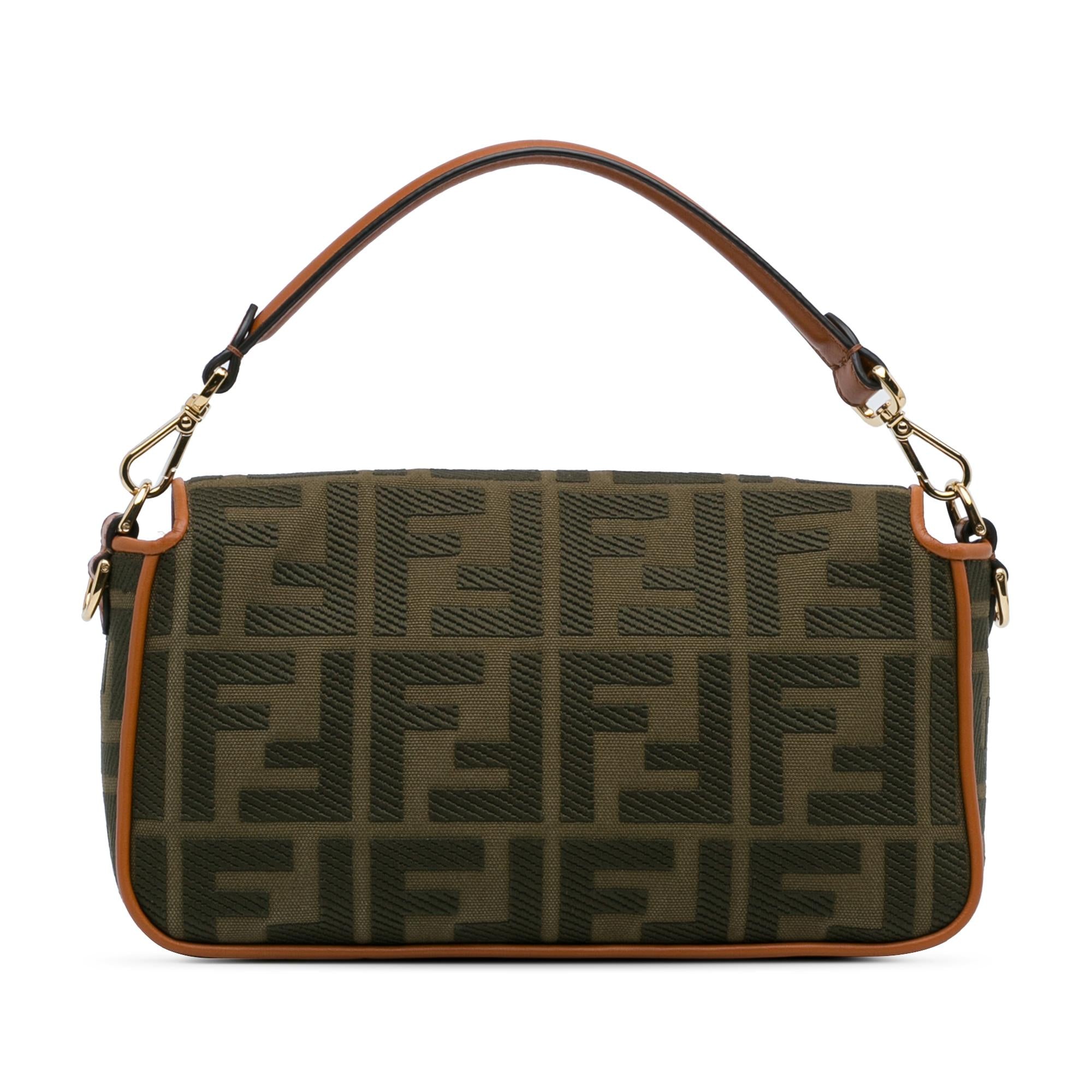 Fendi Zucca Embroidered Baguette Satchel (SHG-DLYg5k)