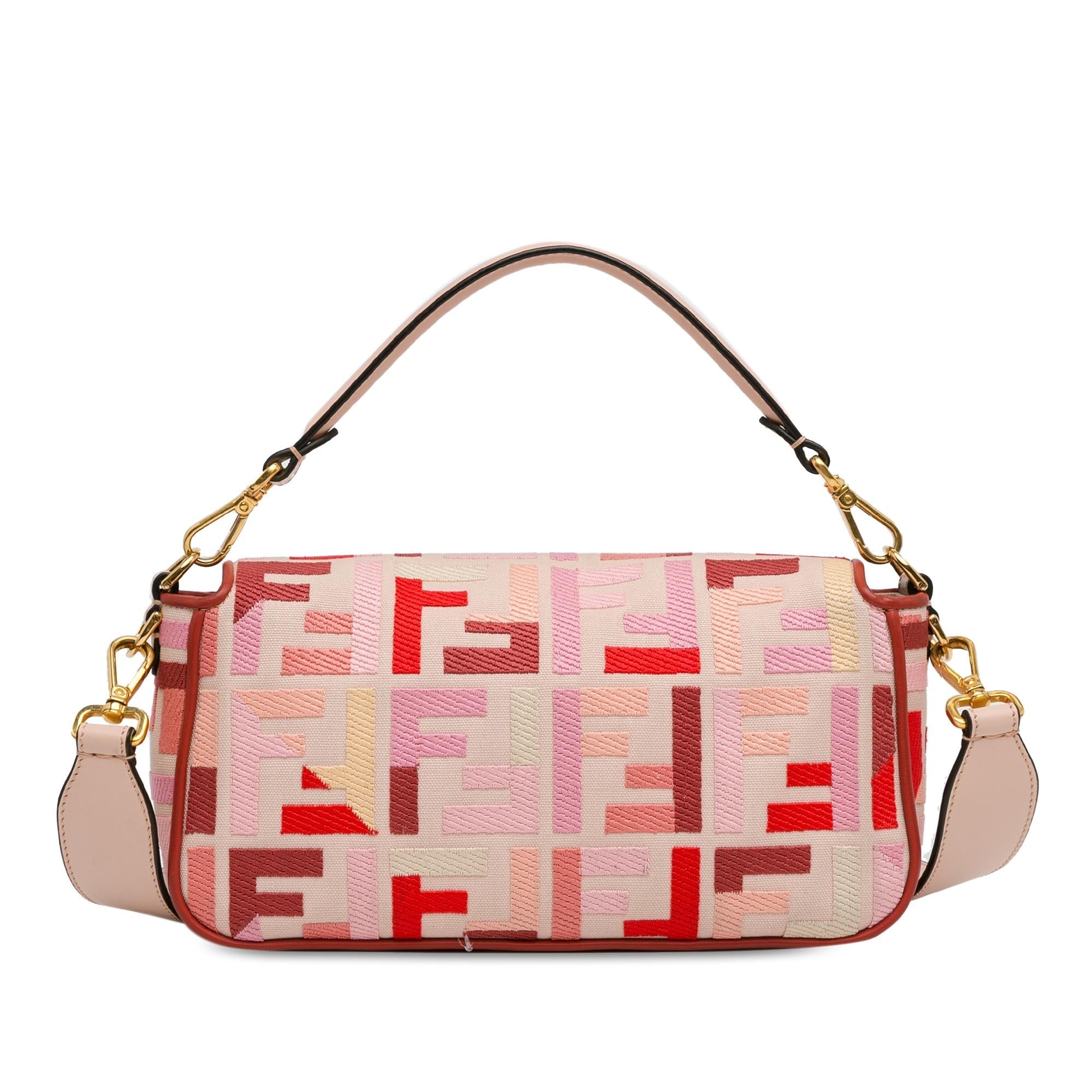 Fendi Zucca Embroidered Canvas Baguette Satchel (SHG-Rvfwx2)