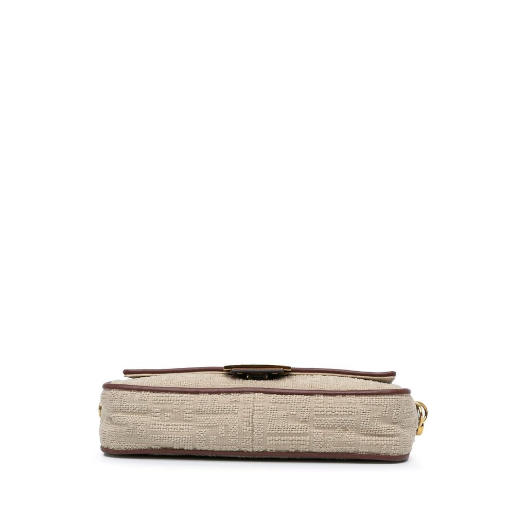 Fendi Zucca Embroidered Canvas Baguette Satchel (SHG-mIE6q3)