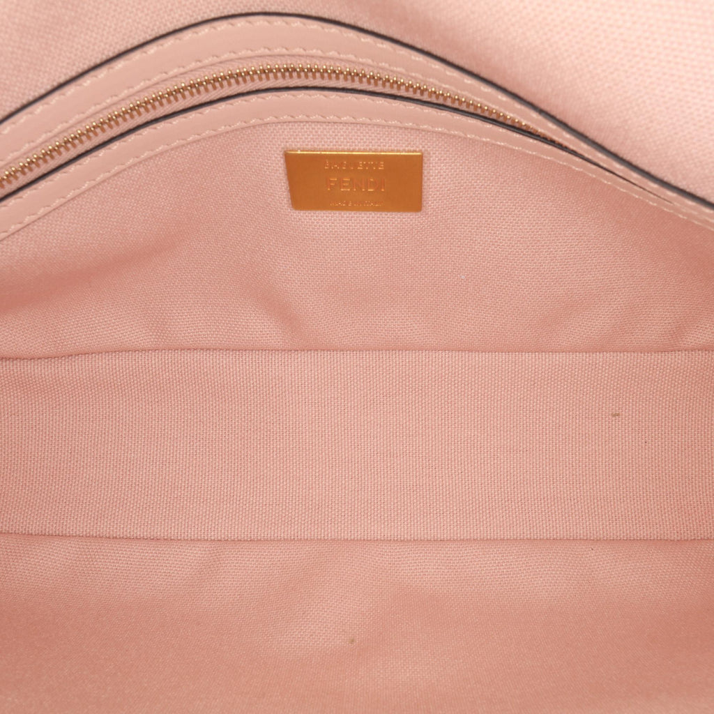 Fendi Zucca Embroidered Canvas Baguette Satchel