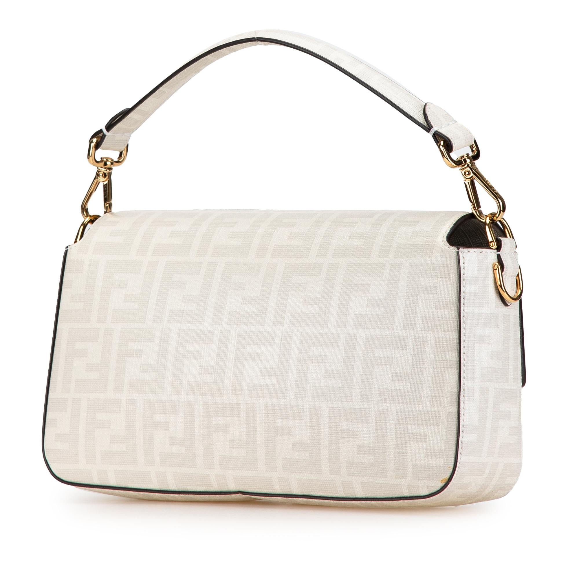 Fendi Zucca Graphic Print Coated Canvas Bikini Girls Baguette Satchel