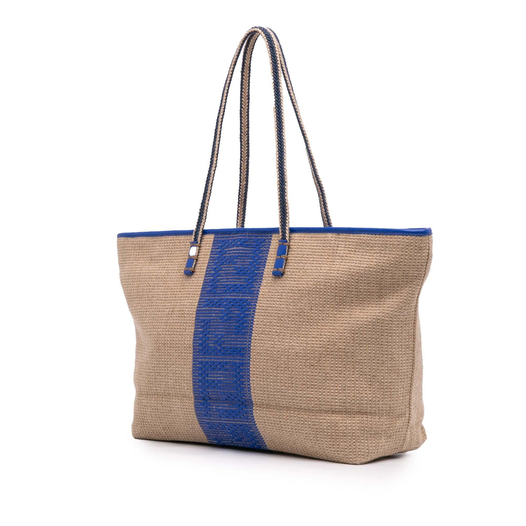 Fendi Zucca Raffia Roll Tote