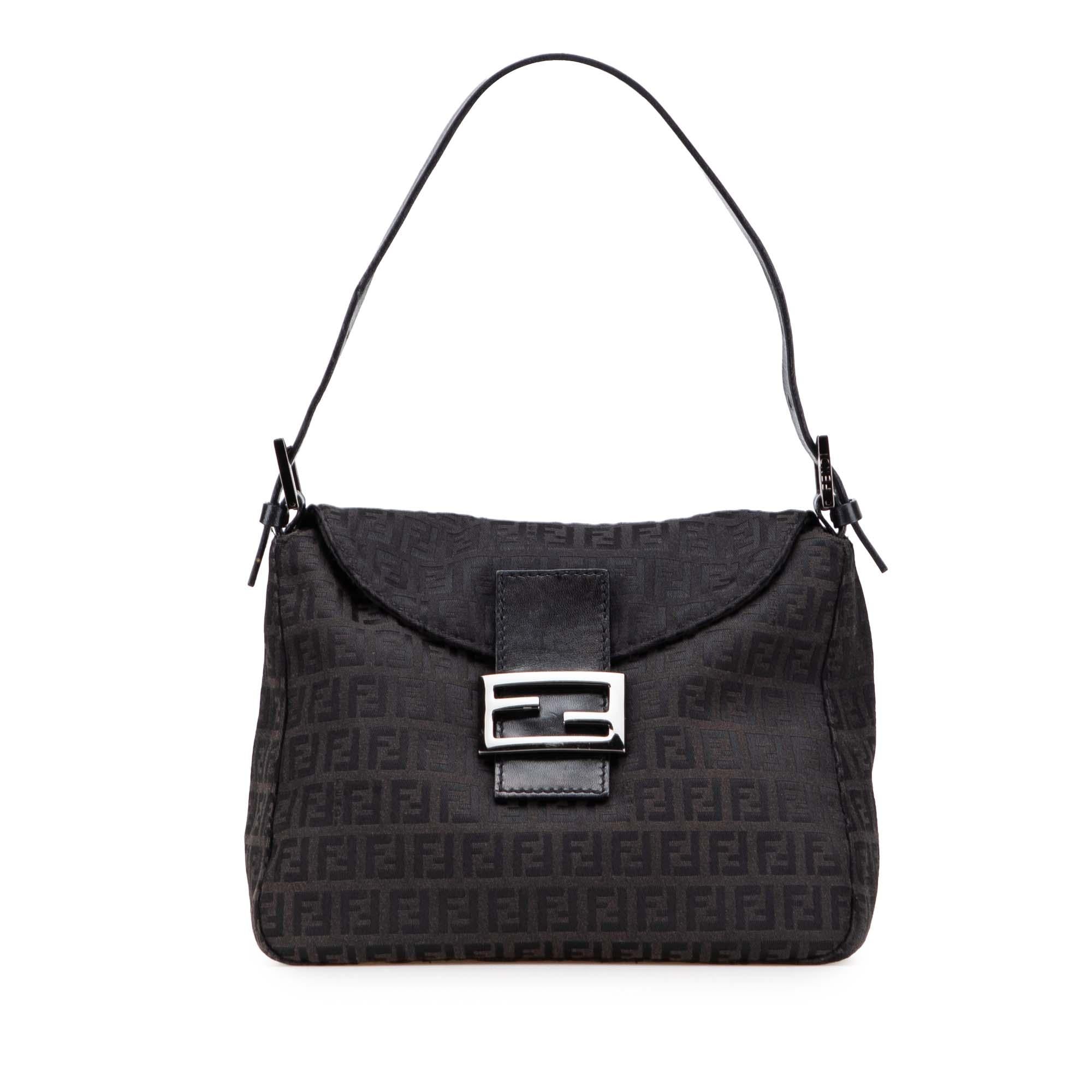 Fendi Zucchino Canvas Double Flap Mamma