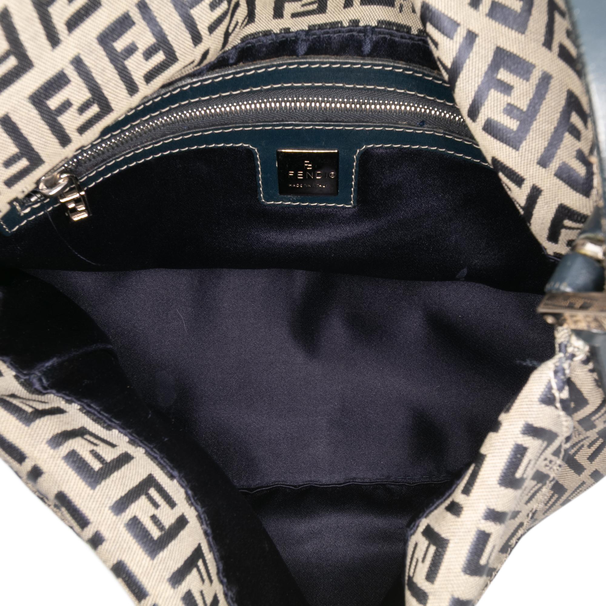 Fendi Zucchino Canvas Double Flap Mamma