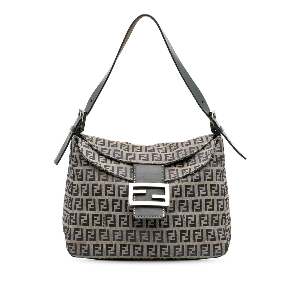Fendi Zucchino Canvas Double Flap Mamma