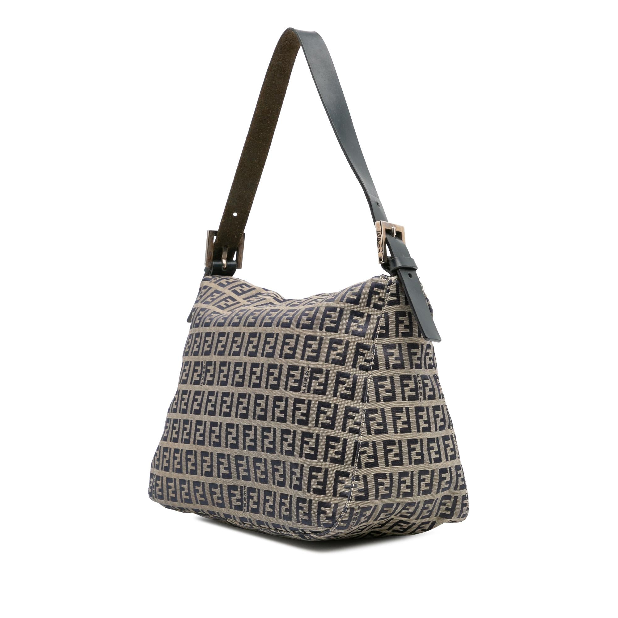 Fendi Zucchino Canvas Double Flap Mamma