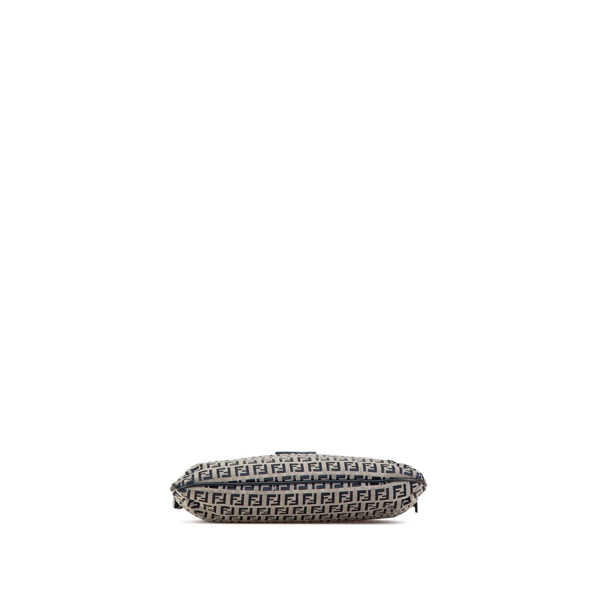 Fendi Zucchino Canvas Double Flap Shoulder Bag