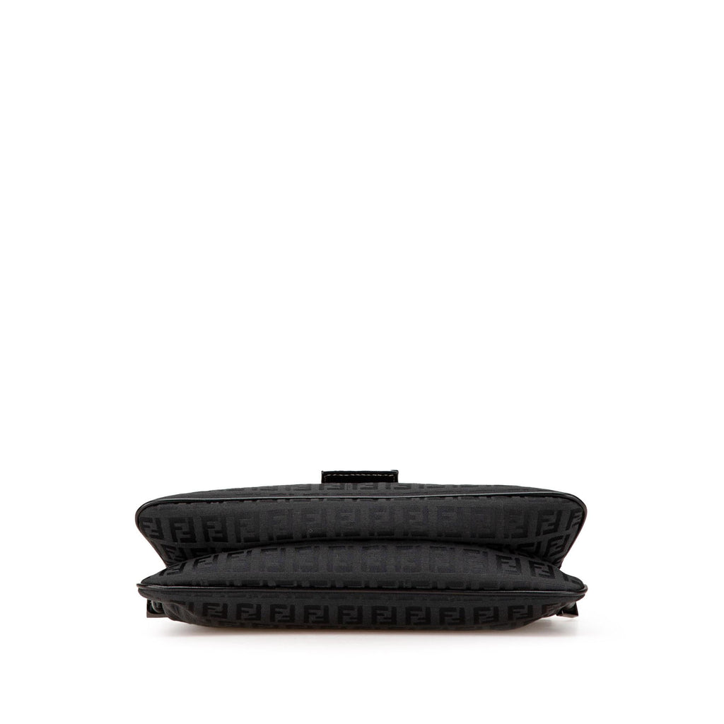 Fendi Zucchino Canvas Double Flap Shoulder Bag