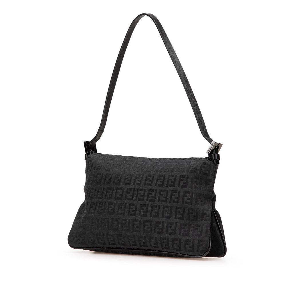 Fendi Zucchino Canvas Double Flap Shoulder Bag