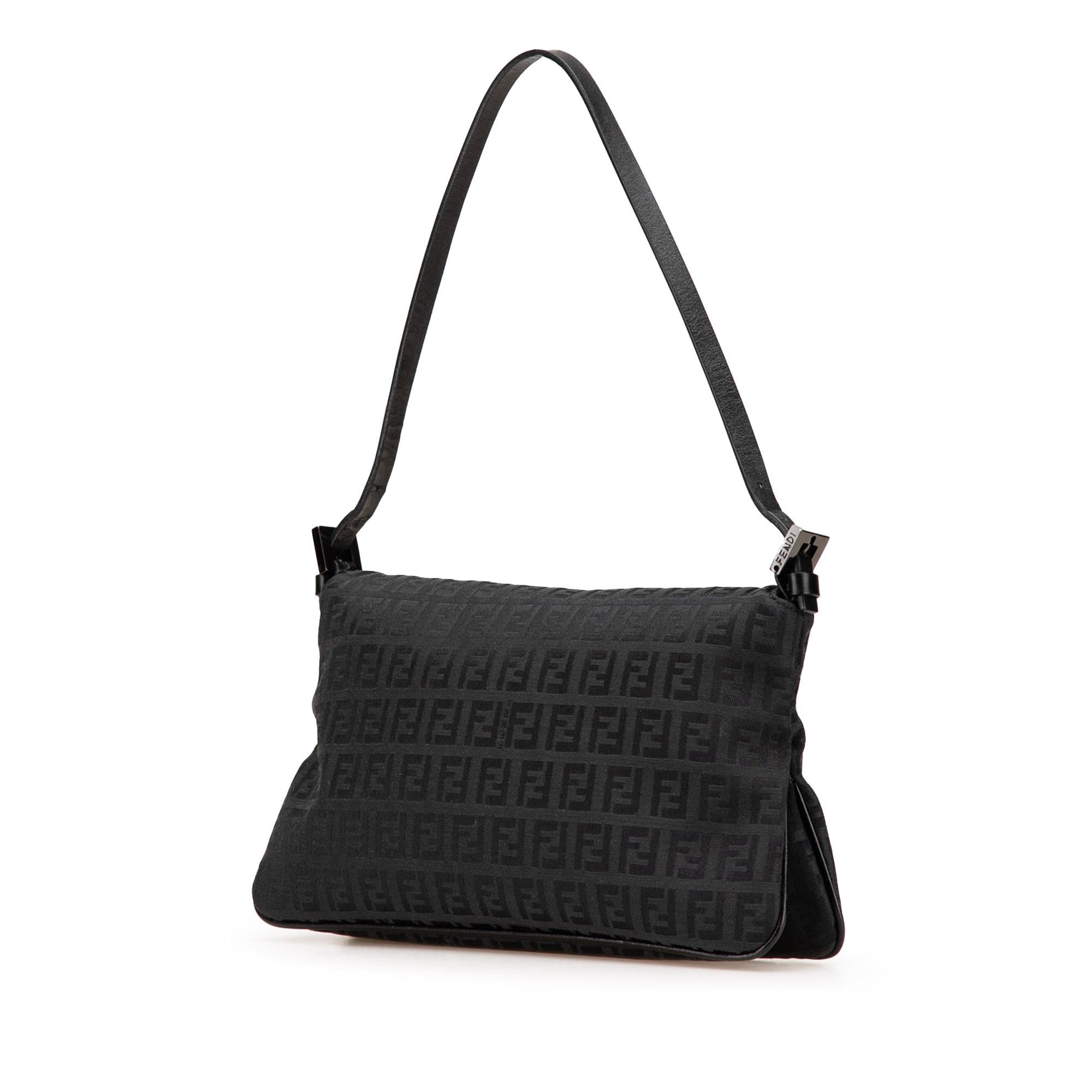 Fendi Zucchino Canvas Double Flap Shoulder Bag