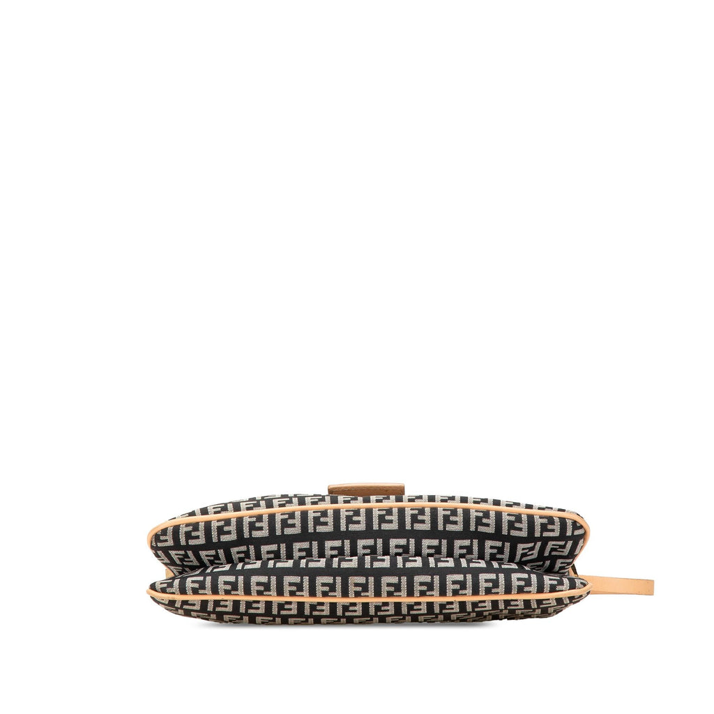 Fendi Zucchino Canvas Double Flap Shoulder Bag