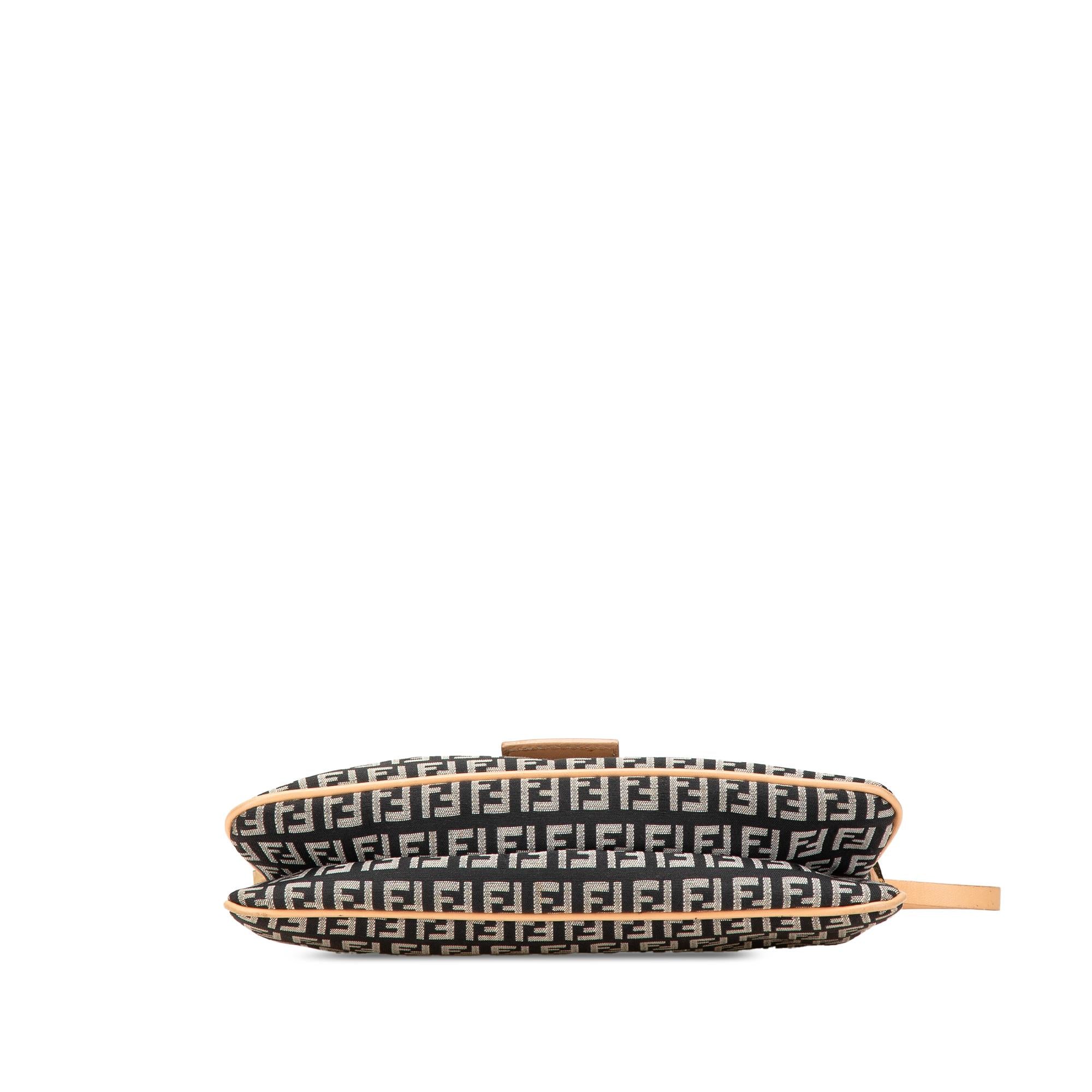 Fendi Zucchino Canvas Double Flap Shoulder Bag
