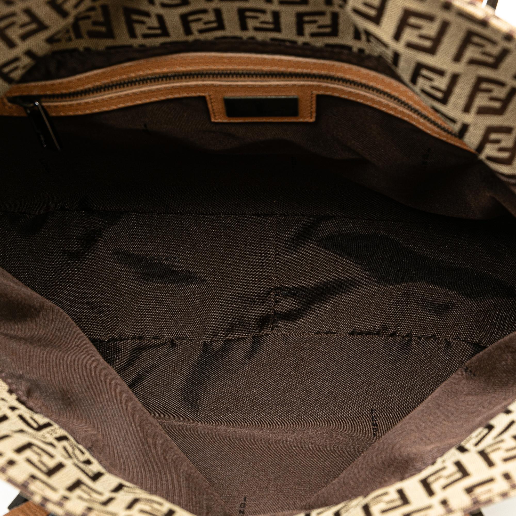 Fendi Zucchino Canvas Double Flap Tote