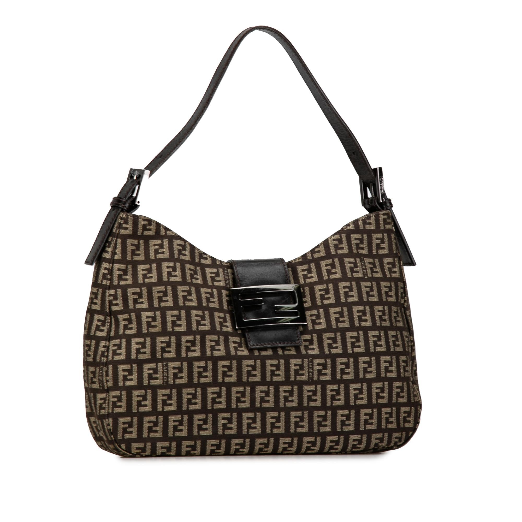 Fendi Zucchino Canvas Shoulder Bag (SHG-P7VQCL)