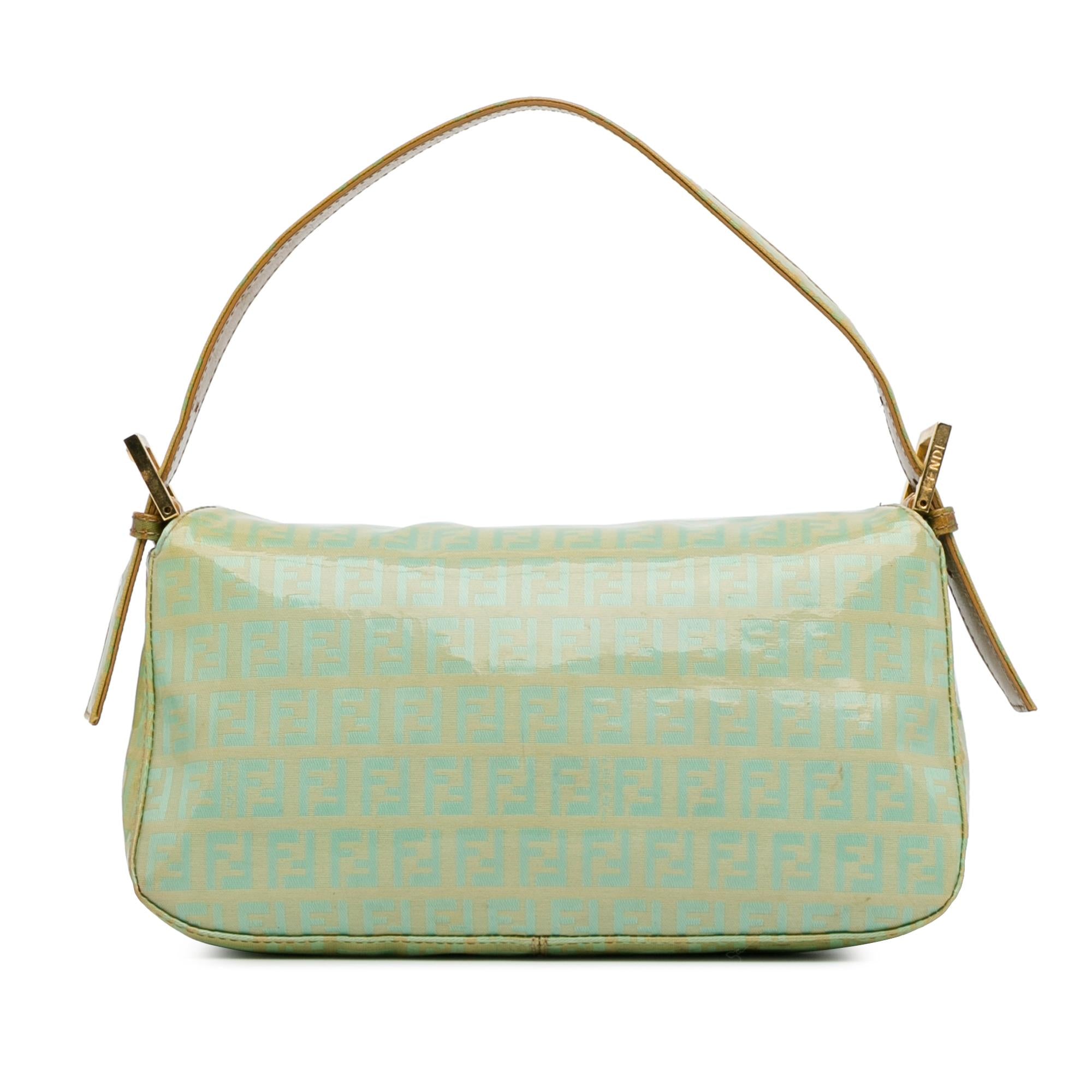 Fendi Zucchino Crystal Double Flap Shoulder Bag