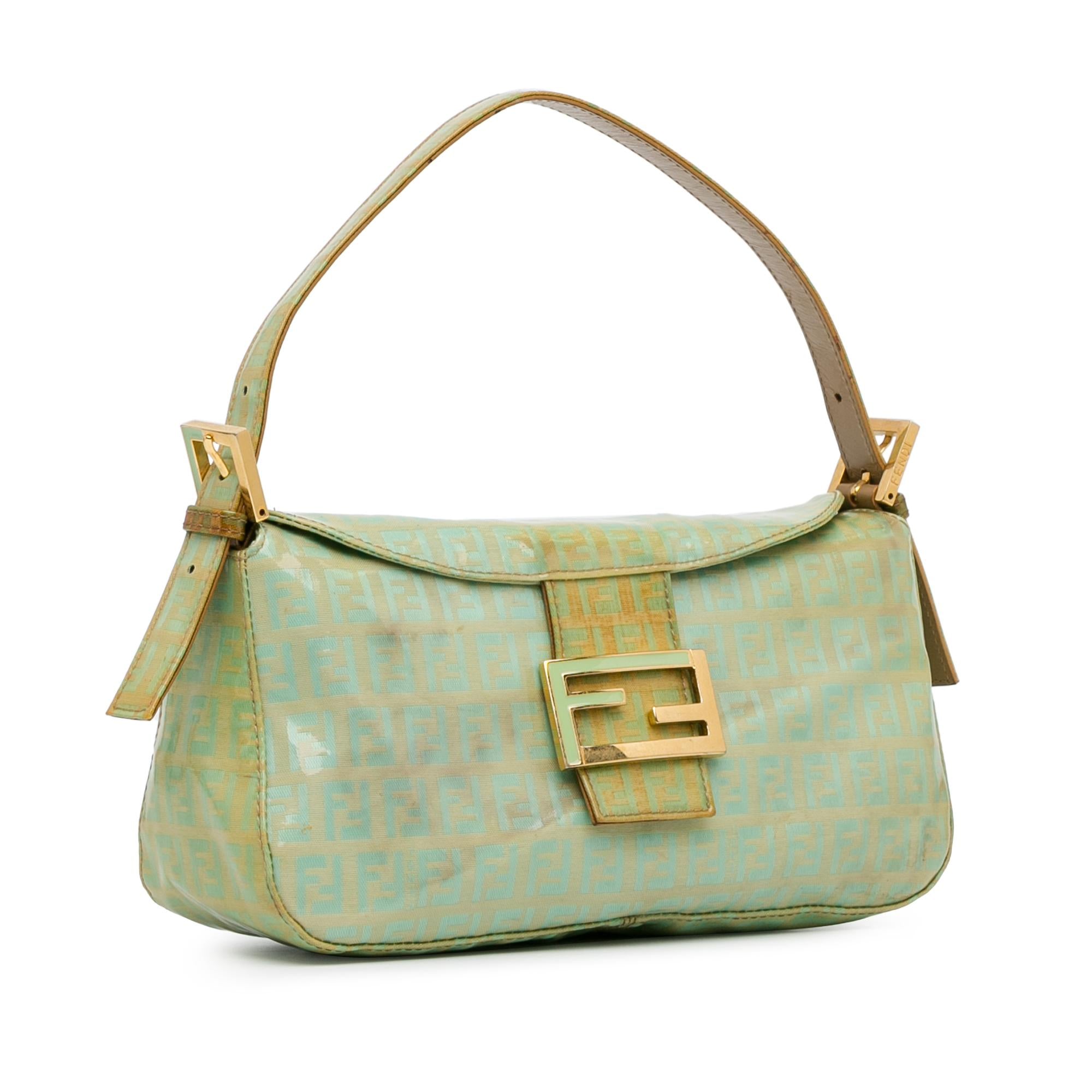 Fendi Zucchino Crystal Double Flap Shoulder Bag