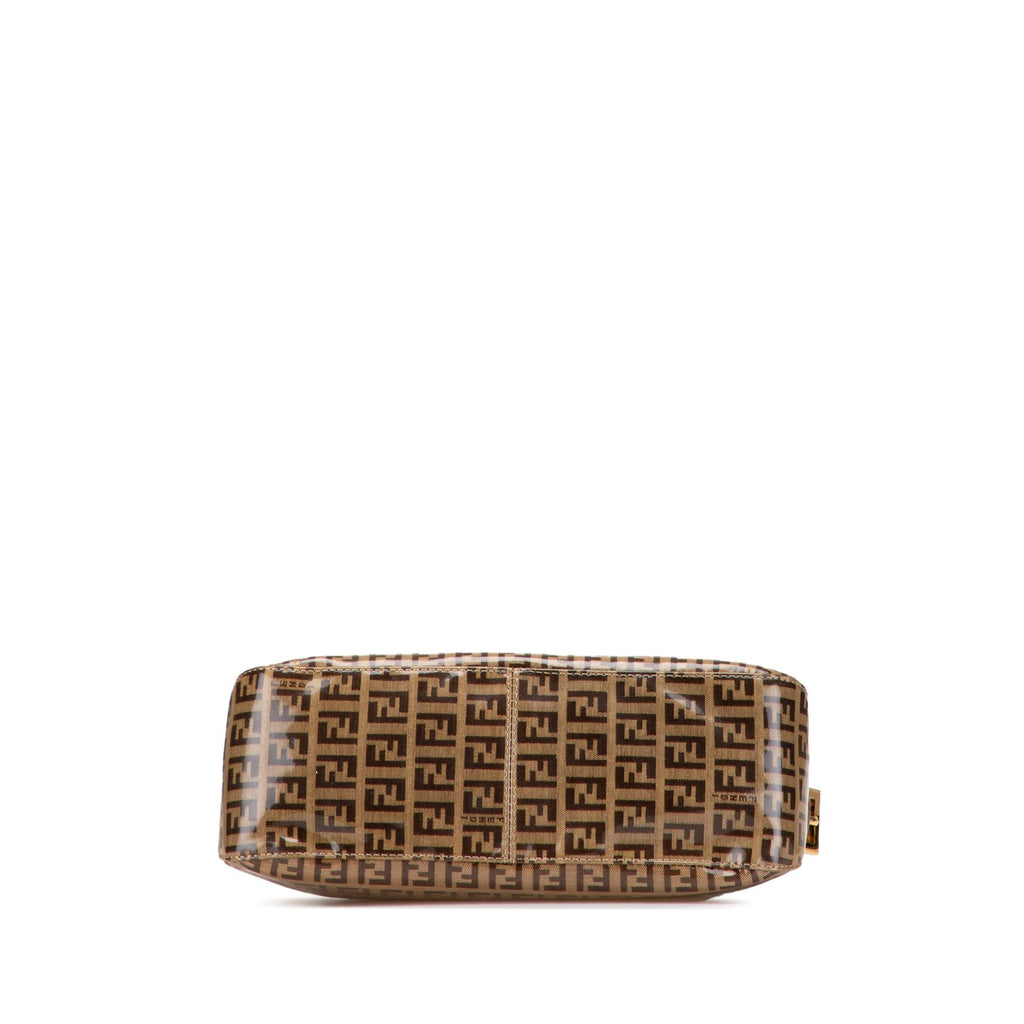 Fendi Zucchino Crystal Double Flap Shoulder Bag
