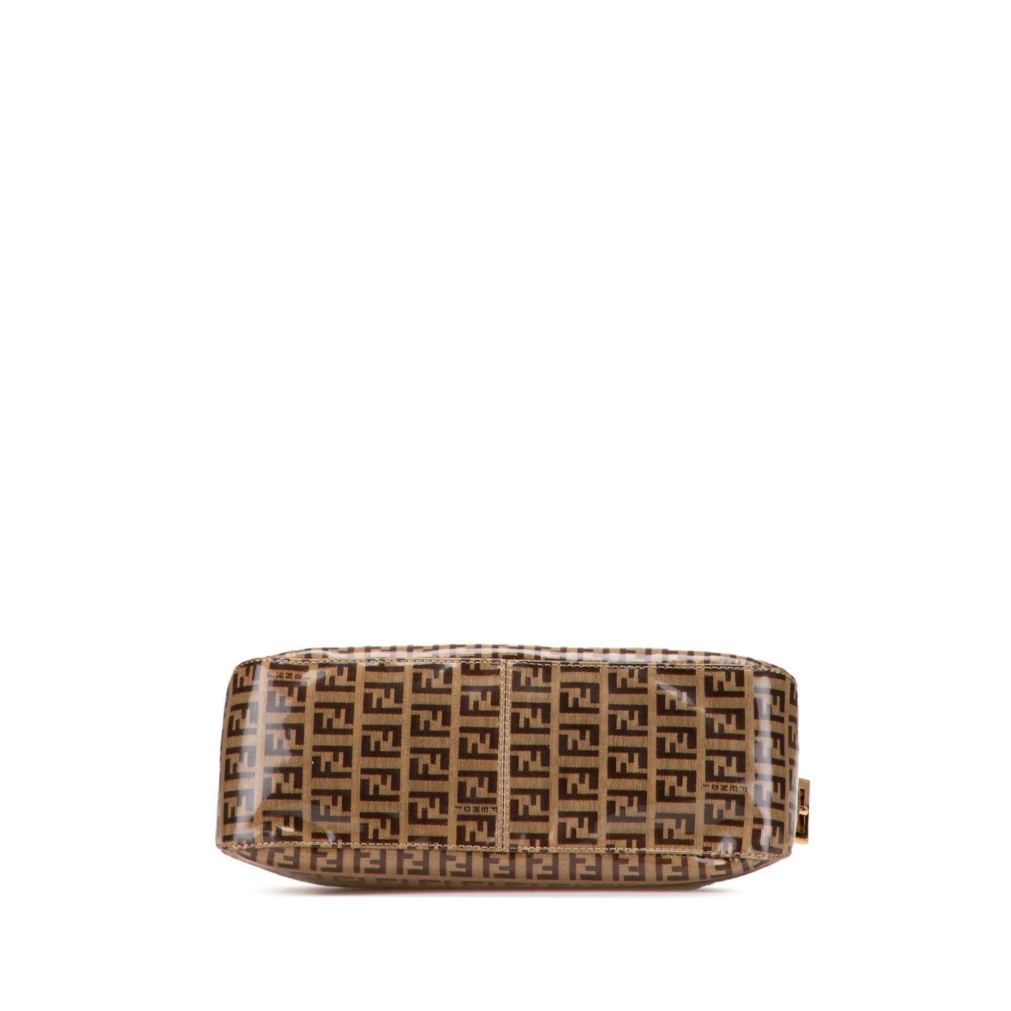 Fendi Zucchino Crystal Double Flap Shoulder Bag