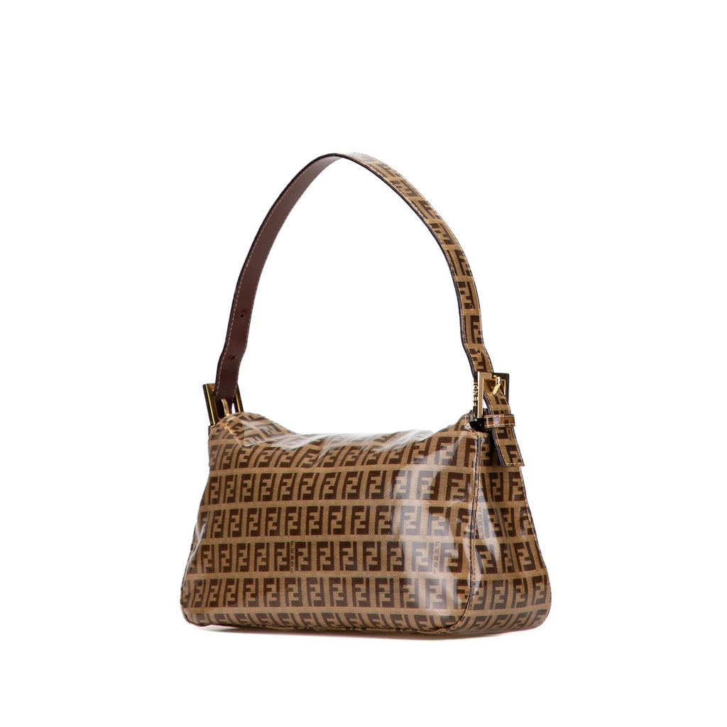 Fendi Zucchino Crystal Double Flap Shoulder Bag