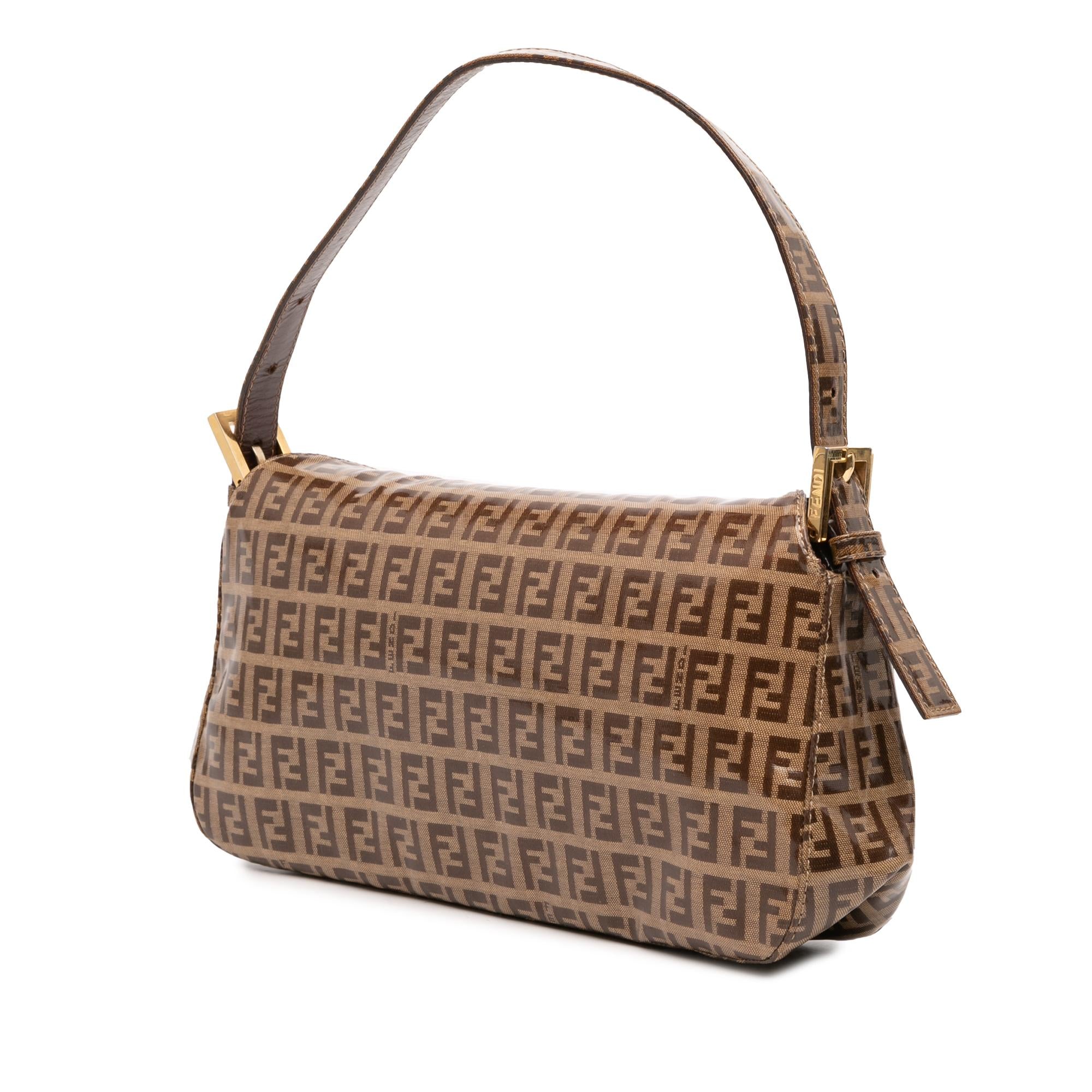 Fendi Zucchino Crystal Double Flap Shoulder Bag