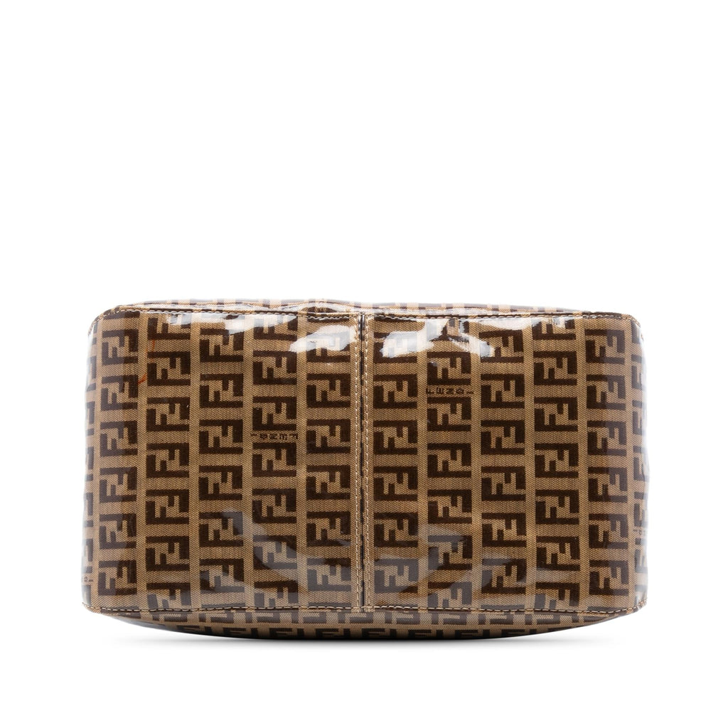 Fendi Zucchino Crystal Double Flap Shoulder Bag