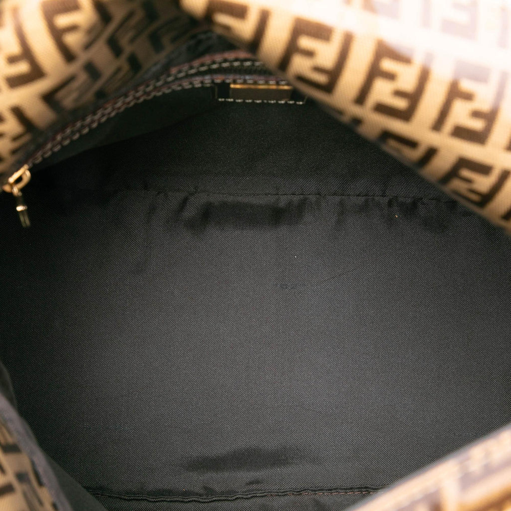 Fendi Zucchino Crystal Double Flap Shoulder Bag