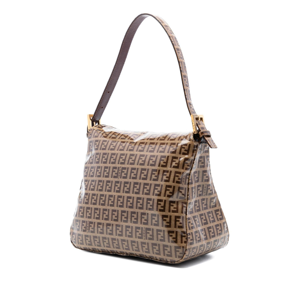 Fendi Zucchino Crystal Double Flap Shoulder Bag