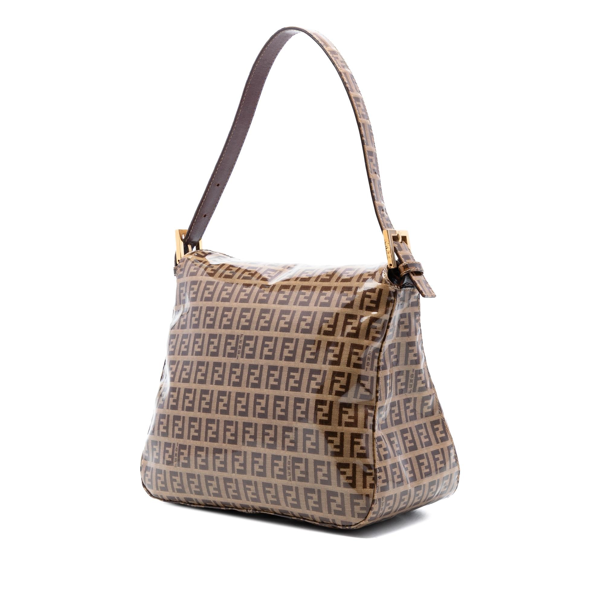 Fendi Zucchino Crystal Double Flap Shoulder Bag