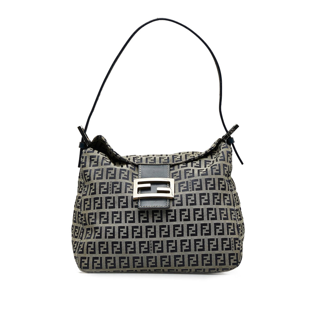 Fendi Zucchino Double Flap Shoulder Bag