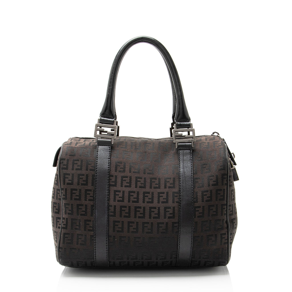 Fendi Zucchino Canvas Forever Small Boston Bag